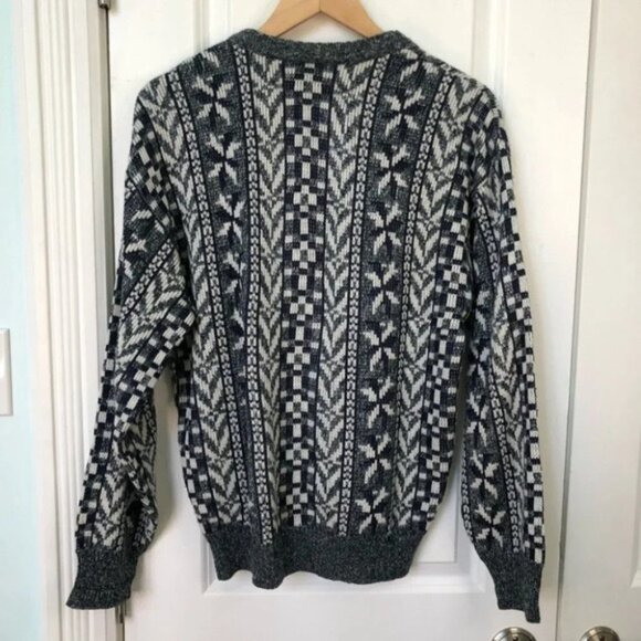 Vintage Isle of Man Geometric Funky Grandpa Sweater - Picture 2 of 6
